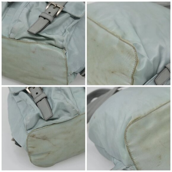 PRADA Backpack Nylon Light Blue Silver Auth 141519 - Picture 14 of 16